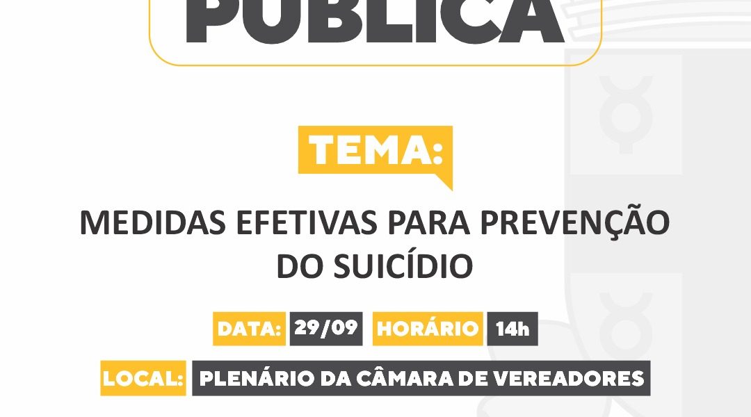 Câmara de Vereadores de Cruz das Almas realiza Audiência Pública sobre medidas de prevenção ao suicídio