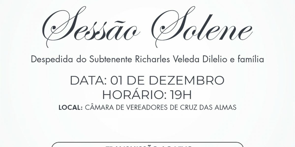 Câmara de Vereadores promove Sessão Solene de despedida ao Subtenente do Tiro de Guerra e família