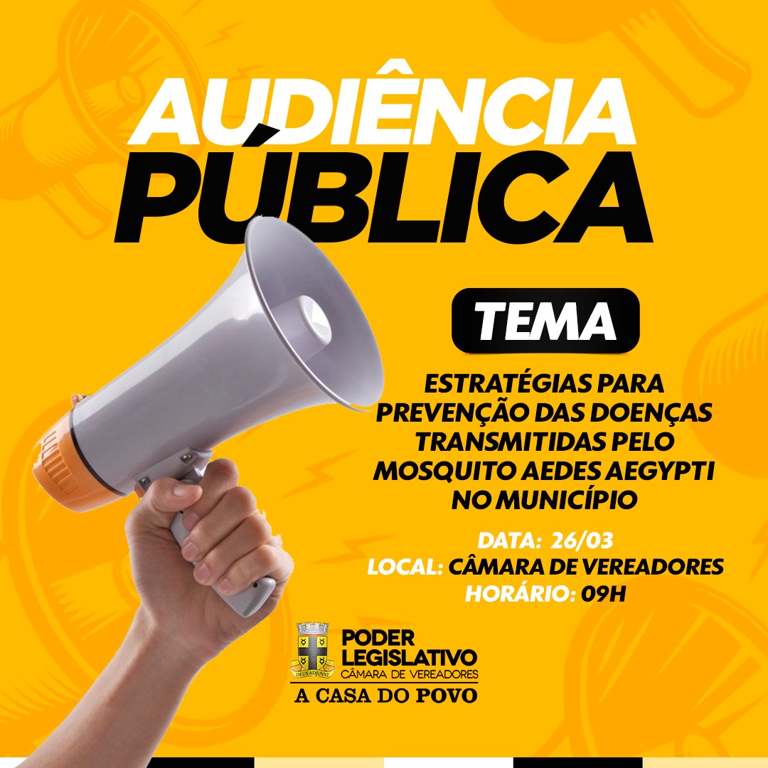Câmara de Vereadores de Cruz das Almas promove Audiência Pública para discutir estratégias de combate à dengue