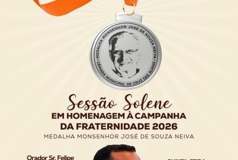 Felipe dos Reis Oliveira será orador oficial em sessão solene em homenagem à Campanha da Fraternidade 2026