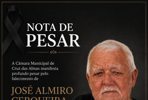Câmara Municipal de Cruz das Almas manifesta pesar pelo falecimento de José Almiro Cerqueira